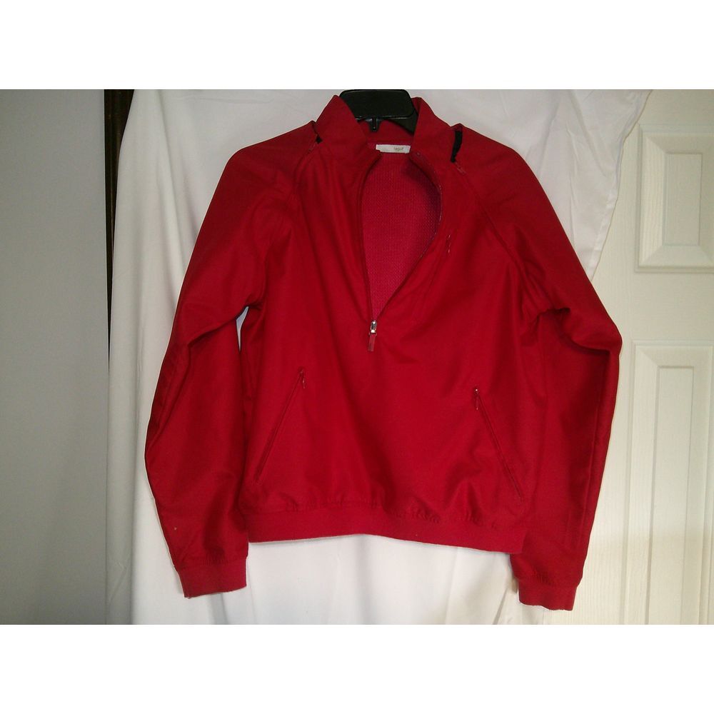 Lizgolf Red Athletic Half-Zip Pullover Jacket Lightweight Sport Windbreaker